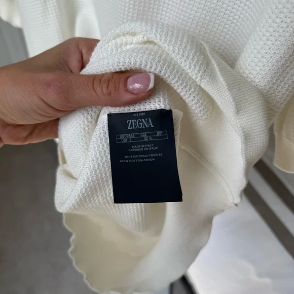 Zegna V-Neck Cotton Polo Shirt